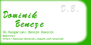 dominik bencze business card